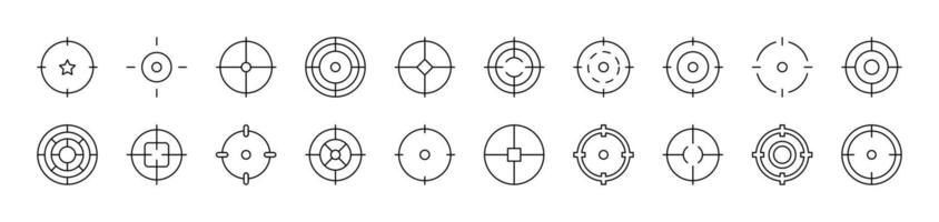 Target Collection of Thin Icons. Editable Stroke. Suitable for Web Sites, Books, Cards, Apps vector