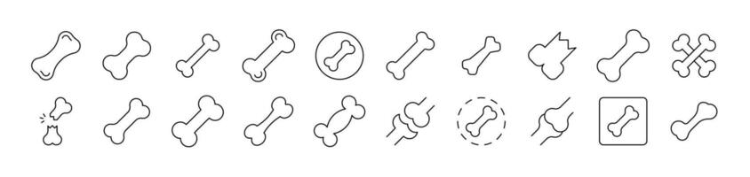 Bones Related Line Icons for Web Sites, Books, Cards, Apps. Editable Stroke. Suitable for Web Sites, Books, Cards, Apps vector