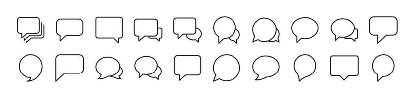Bundle of Line Icons of Speech Bubble. Editable Stroke. Minimalistic Linear Pictogram for Design of Cards, Apps, Banners, Posts vector
