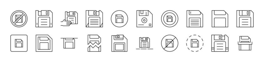 MicroSD Memory Card Simple Isolated Line Icons Collection. Editable Stroke. Suitable for Web Sites, Books, Cards, Apps vector
