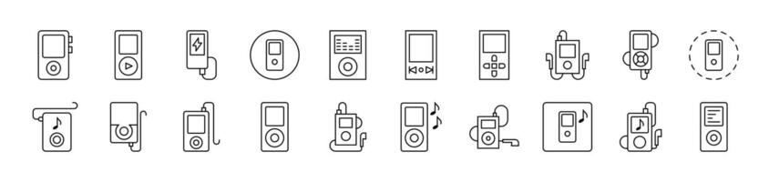 Simple Linear Icon of Music Player. Editable Stroke. Minimalistic Linear Pictogram for Design of Cards, Apps, Banners, Posts vector