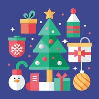 Christmas tree with color vector