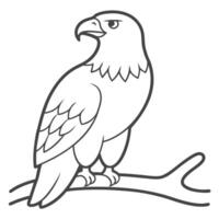 patriotic eagle on a branch vector