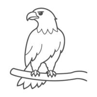 simple outline eagle on a branch vector