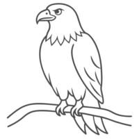 cartoon eagle on a branch vector
