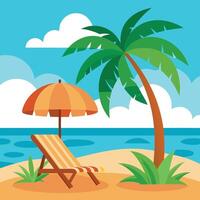 beautiful Beach concept scene in the background vector