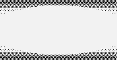 Gradient bitmap pixelated frame border. background with halftone effect. White pixel texture. 8 bit game screen wallpaper. vector
