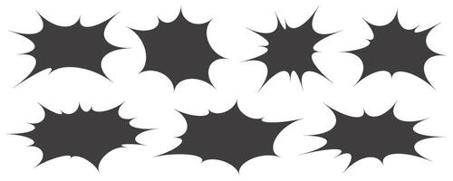 Comic and manga speech bubbles. Pop art frame for text. Box for dialog and messages. Chat shapes set of shock shout and scream actions. vector