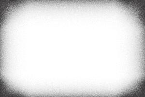 Grainy gradient background. Noisy stipple frame with fade effect. Grunge border with sand vintage texture. Abstract halftone gradation. Retro design template. vector