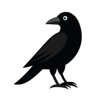 A drawing of a black bird with a blue beak and a beak vector