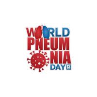 World Pneumonia Day, with a lung and virus illustration design on a white background vector