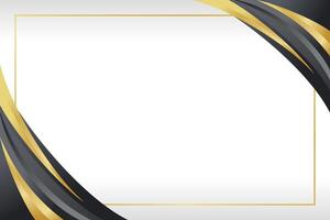 White background with curve gold and black decorative corner vector
