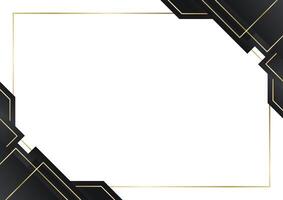 Certificate background with black and gold corner vector