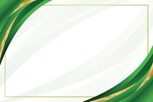 White background for certificate design with green gold corner vector