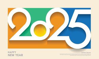 Happy New Year, number 2025 on frame concept vector