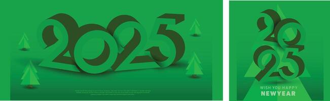 2025 Wish you Happy new year with number 3D concept greeting vector