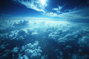 A view of the sky from an airplane photo