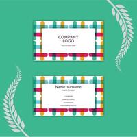 Print Abstract flat colorful business card template. vector