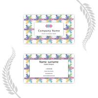 Print floral abstract business card template. vector