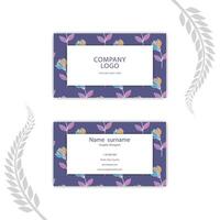 print Floral color leave business card template. vector