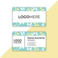 Print leave shape business card designs. vector