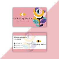 Print colorful flower Visiting Card. vector