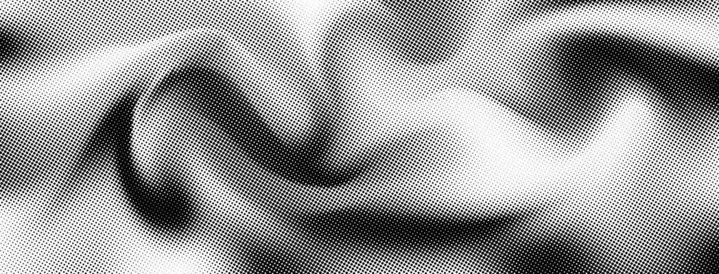 Retro poster with a dot gradient background, grunge texture, and comic noise effect. Pixelated grain, vintage bitmap pattern, and halftone design.