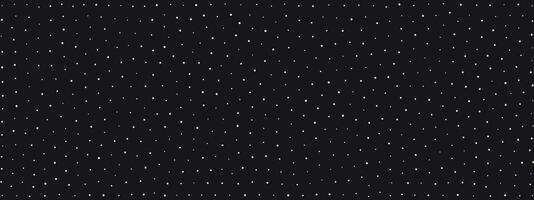 Black background with white irregular, chaotic dots, points, circle. vector