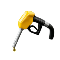 Fuel nozzle dripping gasoline on transparent background symbolizing energy and environment concepts png