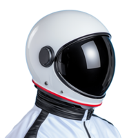 Side view of astronaut helmet with reflective visor on transparent background, showcasing modern space exploration gear png