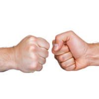 Two fists preparing for a friendly fist bump on a transparent background symbolizing friendship and camaraderie png