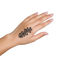 Close-up of a hand with intricate henna design showcasing artistic expression on transparent background png