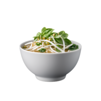 Fresh noodle salad with herbs in a white bowl png