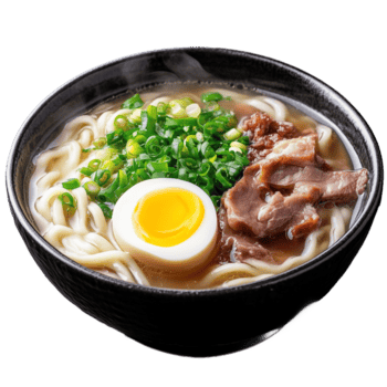 delicioso cuenco de caliente ramen con rebanado Cerdo y huevo png