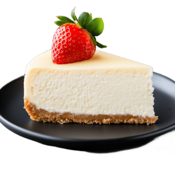 delicioso bolo de queijo fatia com morango em transparente fundo png
