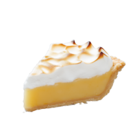 Delicious slice of lemon meringue pie on transparent background png