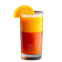 Refreshing sunrise cocktail with orange garnish on transparent background png