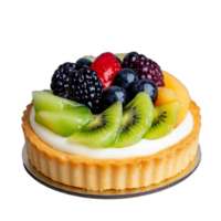 Delicious fruit tart with vibrant berries on a transparent background png