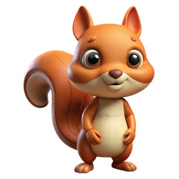 3d rendido desenho animado esquilo com ampla olhos png