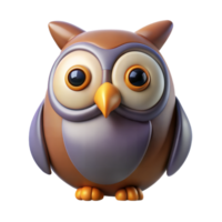 3d dibujos animados búho con grande ojos png
