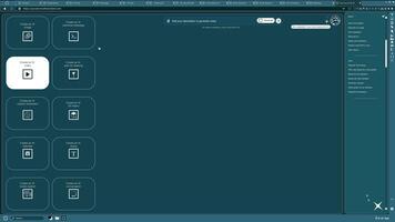 Generative model software producing of waterfall cascading down cliffs from text. Artificial intelligence diffusion model app UI showing prompt creating flowing water in nature clip video