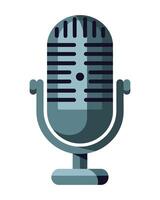 An old microphone on a white background vector