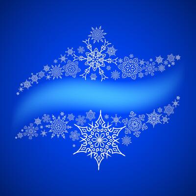Christmas frame with drawn snowflakes lines