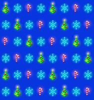 Seamless pattern with christmas trees, snowflakes and candies vector