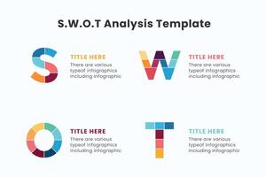 SWOT-analysis template design. clean illustration for corporate strategic planning and business analytics presentations. vector
