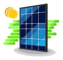 Green transition. Solar panel icon isolated on white background vector