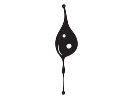 Black silhouette of a droplet isolated on a white background. Concept of liquid, abstract shape, minimalist style vector