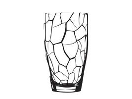 Broken glass vase isolated on a white background. Concept of shattered, abstract design, broken objects, artistic element. Print, icon, texture, black silhouette vector