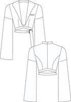 Deconstructed blazer technical drawing vector