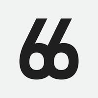Professional 66 Number Logo Design Service vector